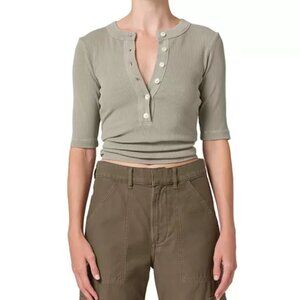 NEW Citizens of Humanity Nali Short Sleeve Henley Top
